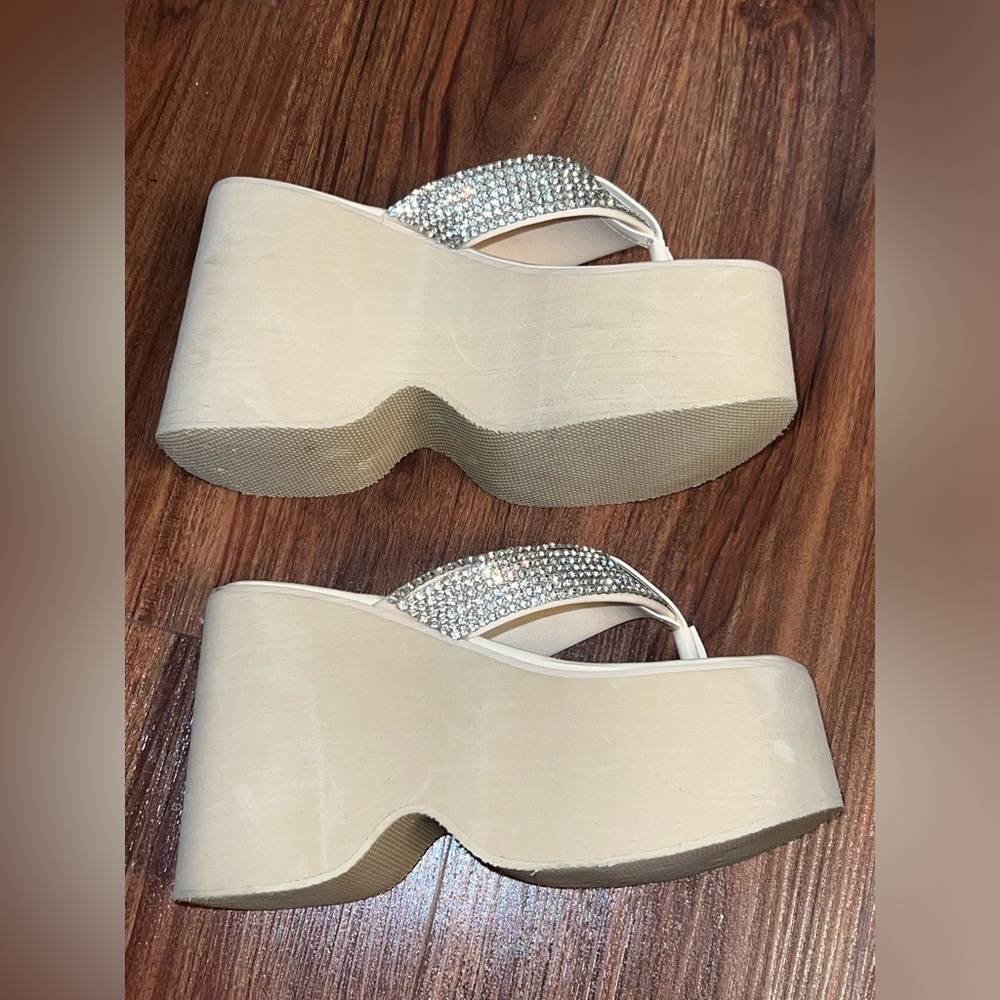 Platform Sparkly Wedges - image 4
